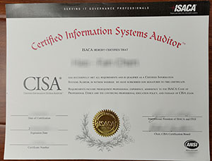 CISA certificate sample