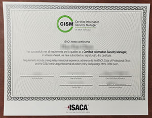 CISM certificate template