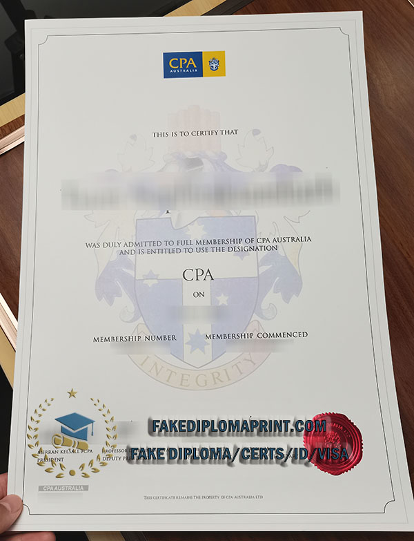 CPA Australia certificate