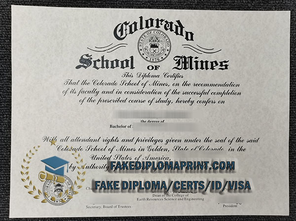 Colorado School of Mines diploma