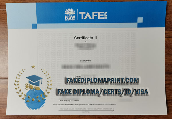 TAFE NSW certificate