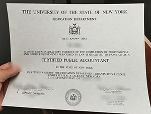 University of State of New York CPA cert