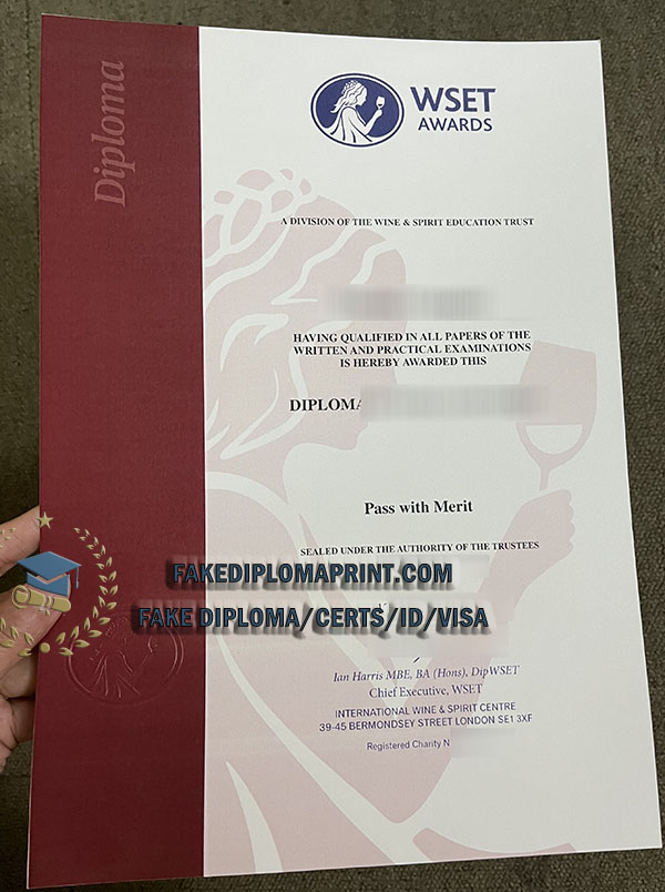 WSET diploma,WSET certificate sample
