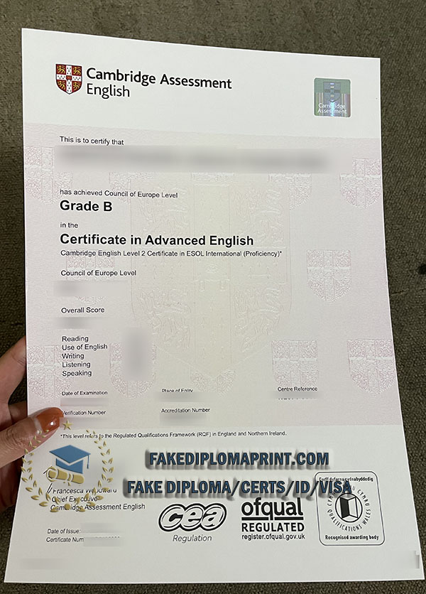 Cambridge certificate in Advanced english