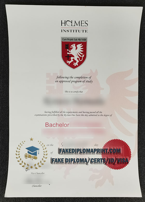 Homles Institute certificate