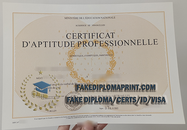 Versailles Academy certificate