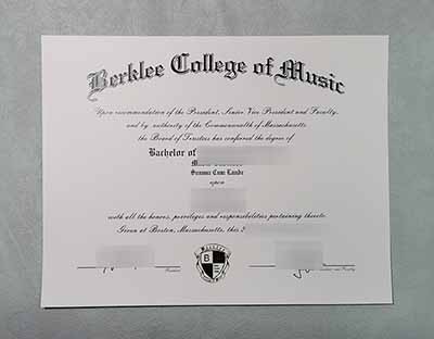 Berklee College of Music diploma