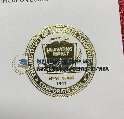 Institute of Internal Auditors Certificate seal