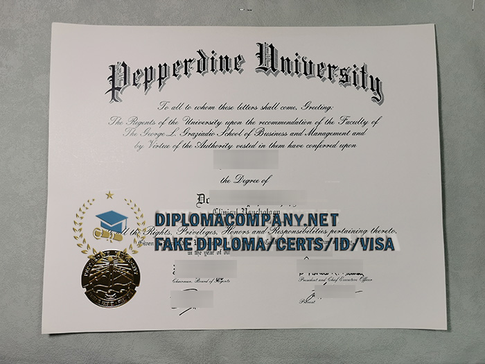 Pepperdine University Diploma