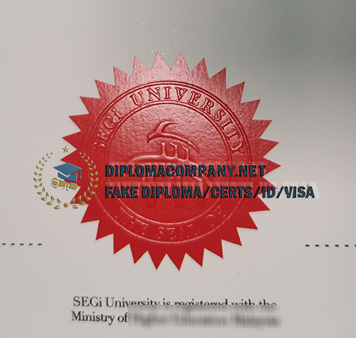 SEGi University diploma seal