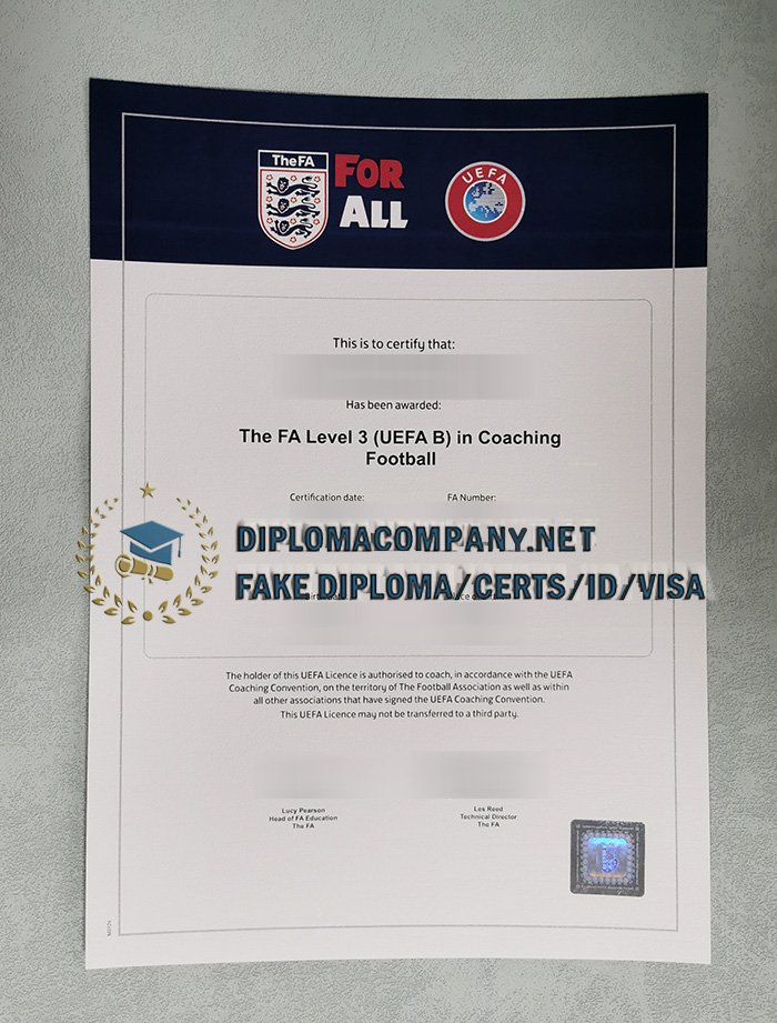 The FA Level 3 (UEFA B) in Coaching Football certificate
