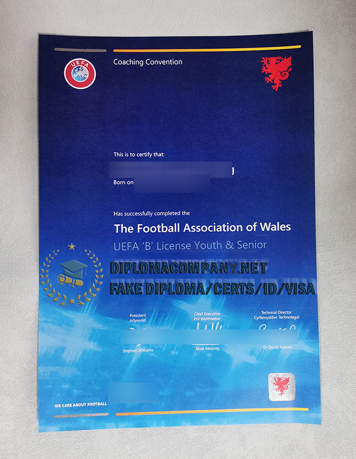 Fake UEFA Certificate