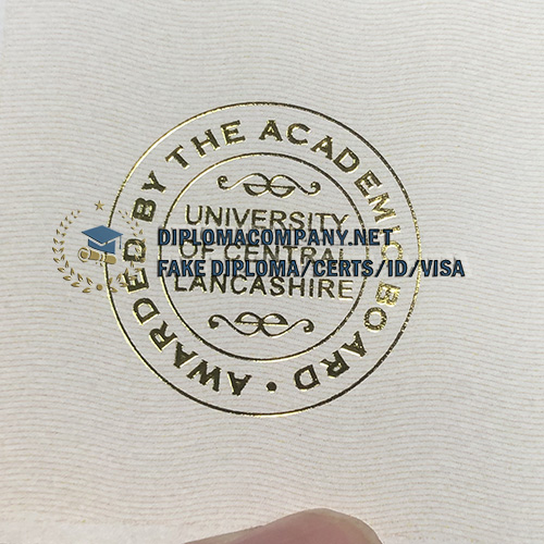 University of Central Lancashire degree seal