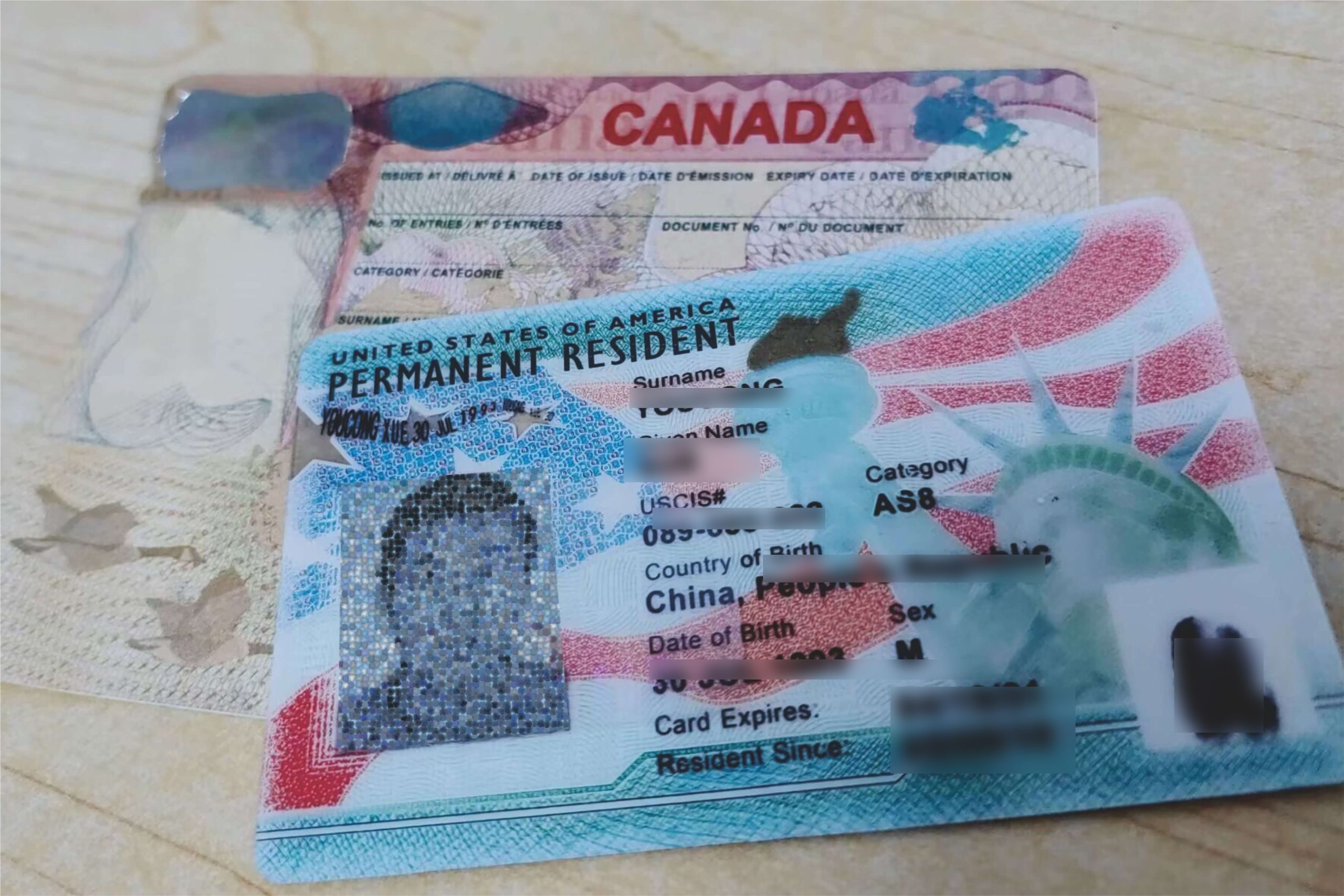 fake VISA or PR card