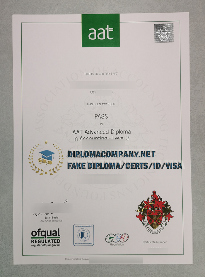 Fake AAT Certificate