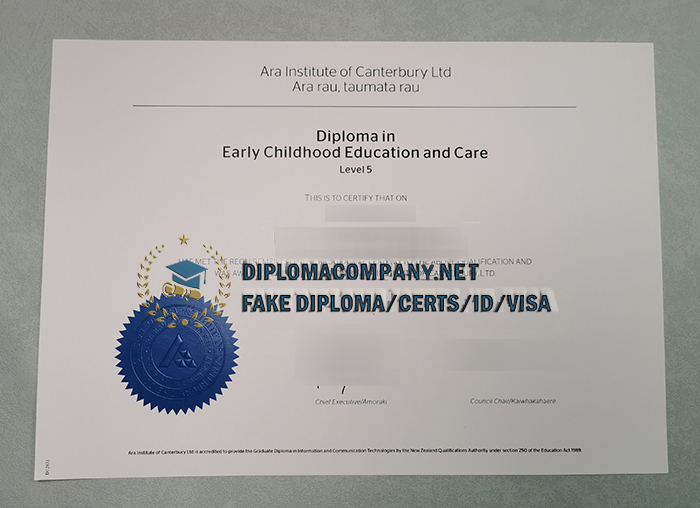 Fake Ara Institute of Canterbury Diploma