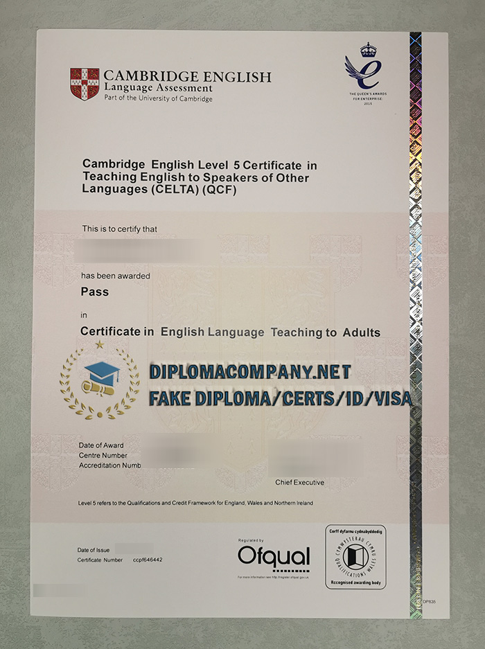 Fake CELTA Certificate