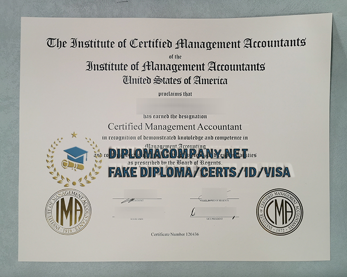 How Long to make a Fake IMA Certificate, Fake CMA Certificate