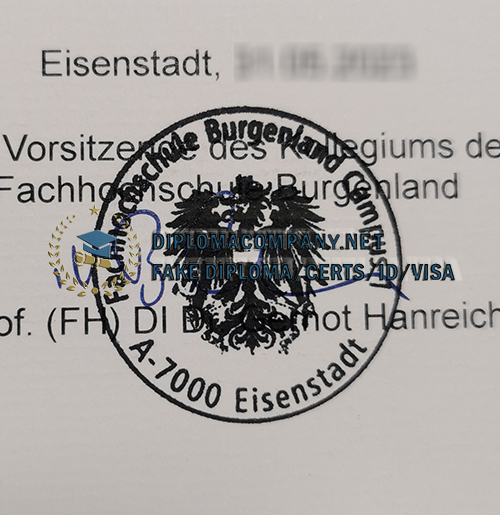 FH Burgenland Diploma diploma Seal