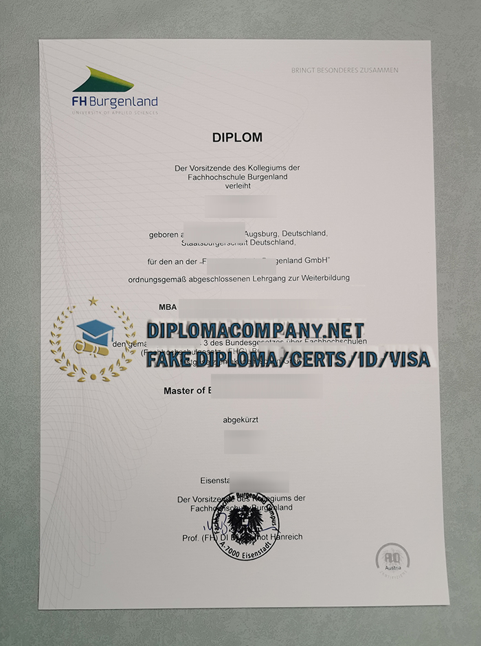 FH Burgenland Diploma