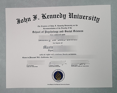 Fake John F. Kennedy University Diploma