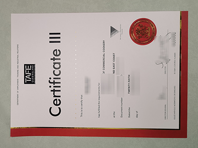 Fake TAFE Queensland Certificate