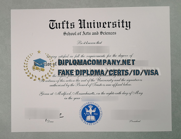 Fake Tufts University Diploma