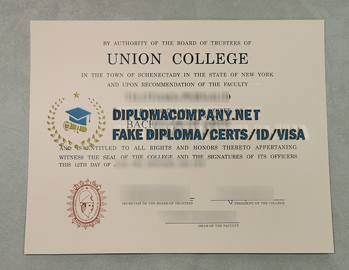 Fake Union College Diploma