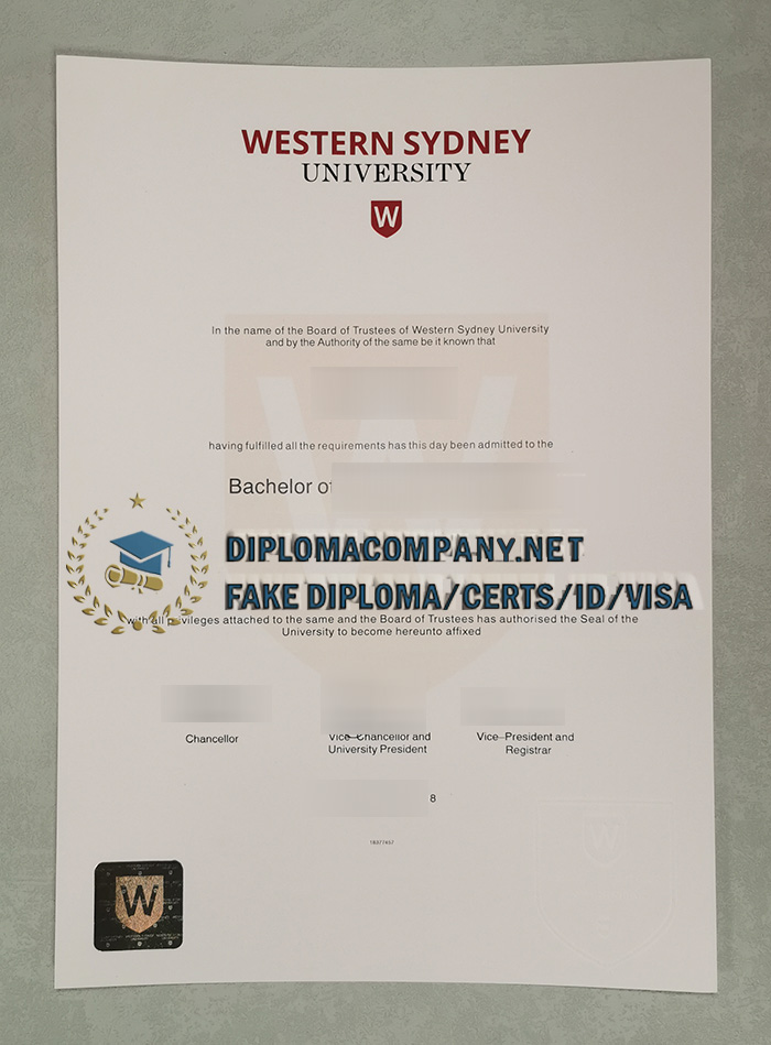 Fake Western Sydney University Diploma