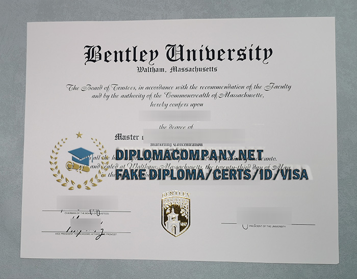 Fake Bentley University Diploma