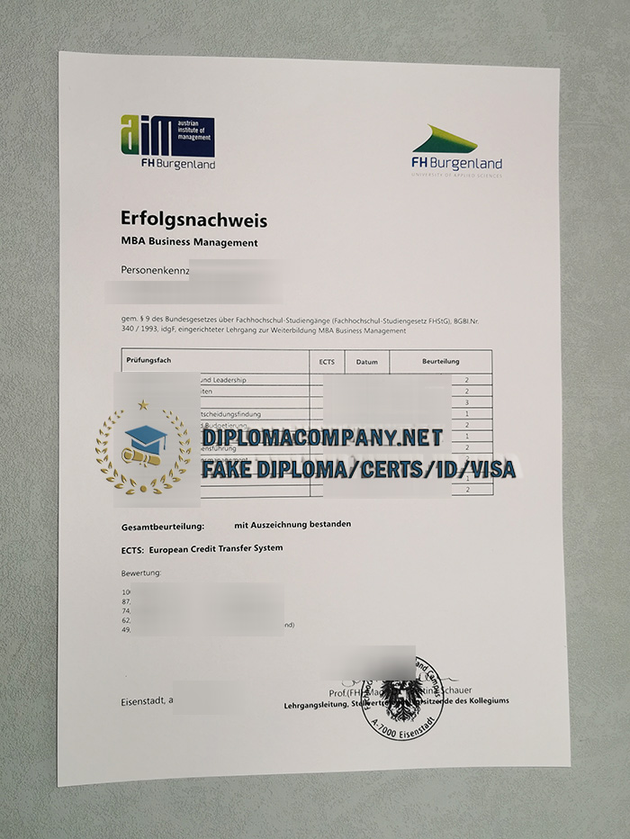 Fake FH Burgenland Transcript