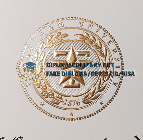 Fake Texas A&M University Diploma seal