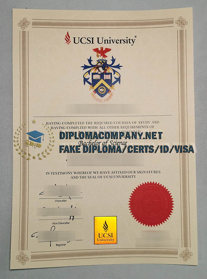 Fake UCSI University Diploma