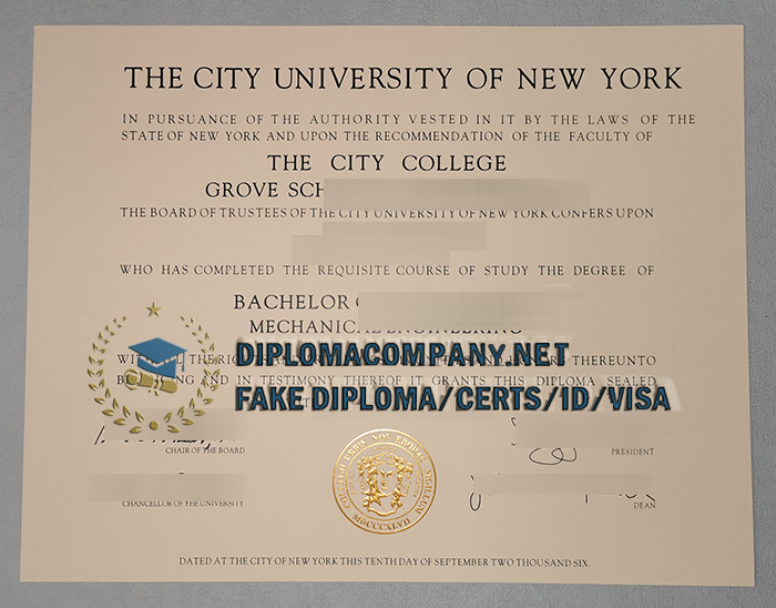 Fake CCNY Diploma