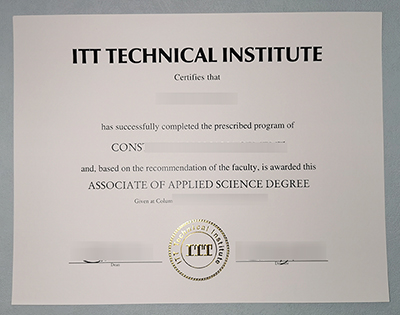 Fake ITT Technical Institute Diploma