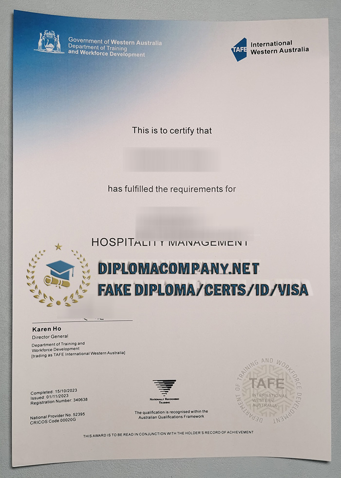 Fake TIWA Diploma